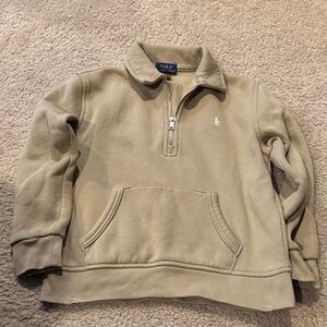 Polo by Ralph Lauren Kids Beige Quarter-Zip Sweatshirt